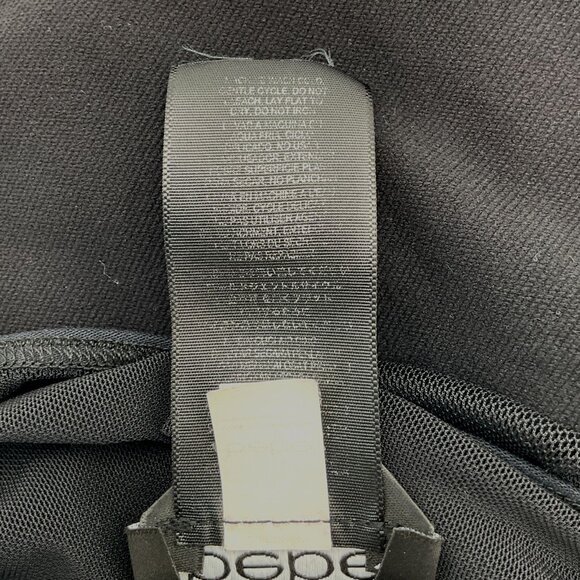 Bebe Cap Sleeve Round Neck Black Mesh Inserts Bodycon Dress Medium/Large - Picture 5 of 6